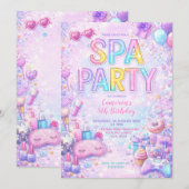 Invitation d'anniversaire pour une fête Spa | Spa (Devant / Derrière)