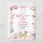 Invitation d'anniversaire pour une fête Spa Thème (Devant)