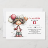 Invitation d'anniversaire pour une fille adorable (Devant)