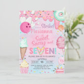 Invitation d'anniversaire pour une fille de 7 ans (Debout devant)