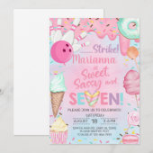 Invitation d'anniversaire pour une fille de 7 ans (Devant / Derrière)