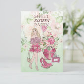 Invitation d'anniversaire pour une fille de seize (Debout devant)