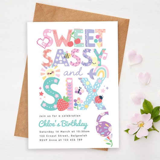 Invitation d'anniversaire pour une fille de six an