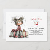 Invitation d'anniversaire pour une fille drôle et (Devant)