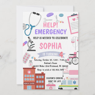 Invitation d'anniversaire pour une fille infirmièr
