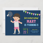 Invitation d'anniversaire pour une fille mignonne (Devant)