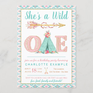 Invitation d'anniversaire pour une fille sauvageon