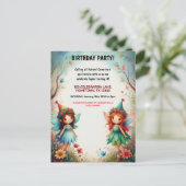 Invitation d'anniversaire pour une forêt de fées e (Debout devant)