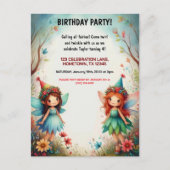 Invitation d'anniversaire pour une forêt de fées e (Devant)