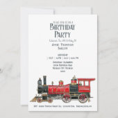 Invitation d'anniversaire pour une locomotive à va (Devant)