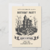 Invitation d'anniversaire pour une maison hantée (Devant)