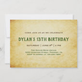 Invitation d'anniversaire pour une partie d'évasio (Dos)