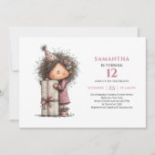 Invitation d'anniversaire pour une petite fille or (Devant)