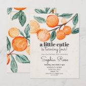 Invitation d'anniversaire pour une petite fille or (Devant / Derrière)