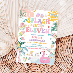 Invitation d'anniversaire pour une piscine tropica