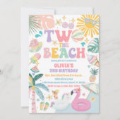 Invitation d'anniversaire pour une plage tropicale (Devant)