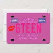 Invitation d'anniversaire pour une plaque d'immatr (Devant)