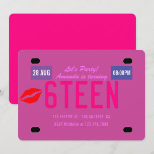 Invitation d'anniversaire pour une plaque d'immatr