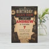 Invitation d'anniversaire pour une salle d'évasion (Debout devant)