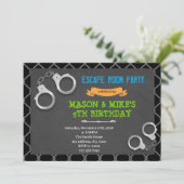 Invitation d'anniversaire pour une salle d'évasion (Debout devant)