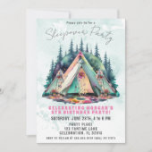 Invitation d'anniversaire pour une soirée camping (Devant)
