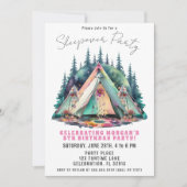 Invitation d'anniversaire pour une soirée camping  (Devant)