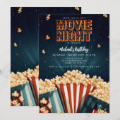 Invitation d'anniversaire pour une soirée cinéma (Devant / Derrière)