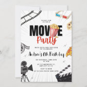 Invitation d'anniversaire pour une soirée cinéma e (Devant)