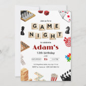 Invitation d'anniversaire pour une soirée de jeux, (Devant)