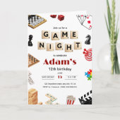 Invitation d'anniversaire pour une soirée de jeux, (Devant)