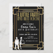 Invitation d'anniversaire pour une soirée Flapper  (Devant)