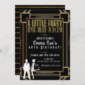 Invitation d'anniversaire pour une soirée Flapper  (Devant / Derrière)