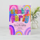 Invitation d'anniversaire pour une soirée pyjama (Debout devant)