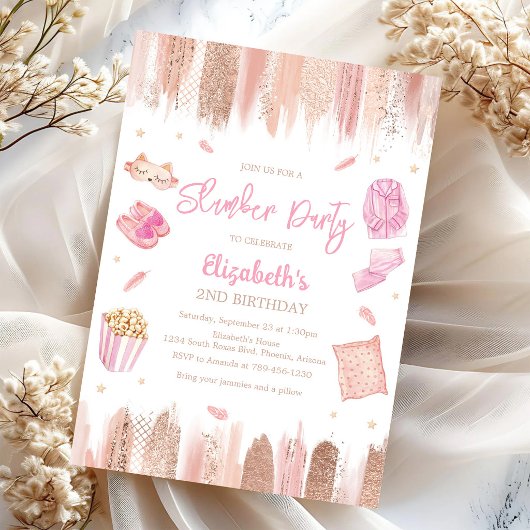 Invitation d'anniversaire pour une soirée pyjama