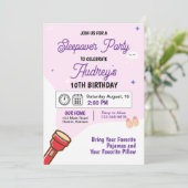 Invitation d'anniversaire pour une soirée pyjama (Debout devant)