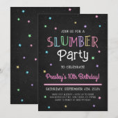 Invitation d'anniversaire pour une soirée pyjama (Devant / Derrière)