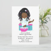 Invitation d'anniversaire pour une soirée pyjama a (Debout devant)
