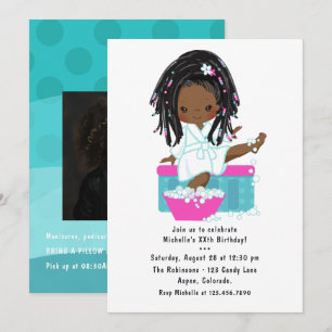 Invitation d'anniversaire pour une soirée pyjama a