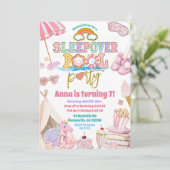 Invitation d'anniversaire pour une soirée pyjama a (Debout devant)