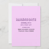 Invitation d'anniversaire pour une soirée pyjama a (Dos)