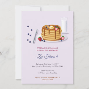 Invitation d'anniversaire pour une soirée pyjama C