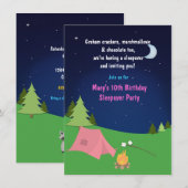Invitation d'anniversaire pour une soirée pyjama d (Devant / Derrière)