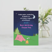Invitation d'anniversaire pour une soirée pyjama d (Debout devant)