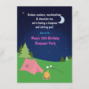 Invitation d'anniversaire pour une soirée pyjama d