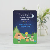 Invitation d'anniversaire pour une soirée pyjama d (Debout devant)