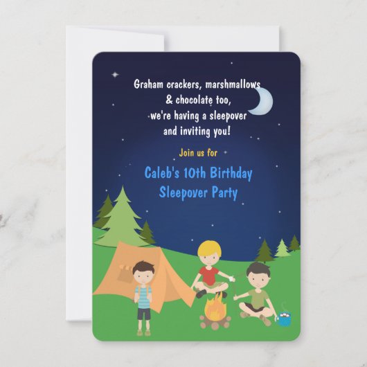 Invitation d'anniversaire pour une soirée pyjama d (Devant)