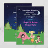 Invitation d'anniversaire pour une soirée pyjama d (Devant / Derrière)