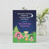 Invitation d'anniversaire pour une soirée pyjama d (Debout devant)