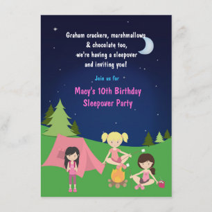 Invitation d'anniversaire pour une soirée pyjama d