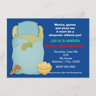 Invitation d'anniversaire pour une soirée pyjama e